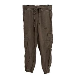 Cloth & Stone Cargo Joggers Womens XS Brown Blakely Tencel Lyocell Drawstring